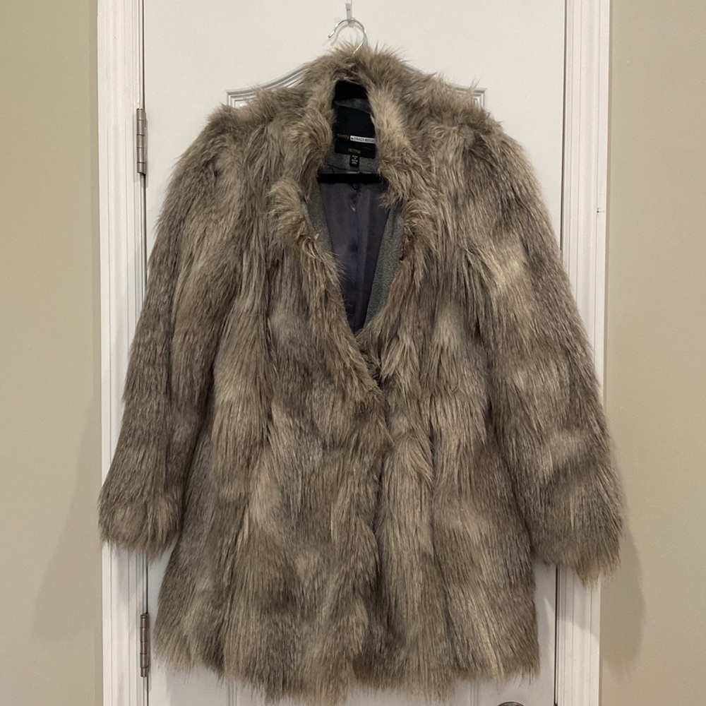 Plenty by Tracy Reese Faux Fur Coat (petite)